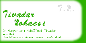 tivadar mohacsi business card